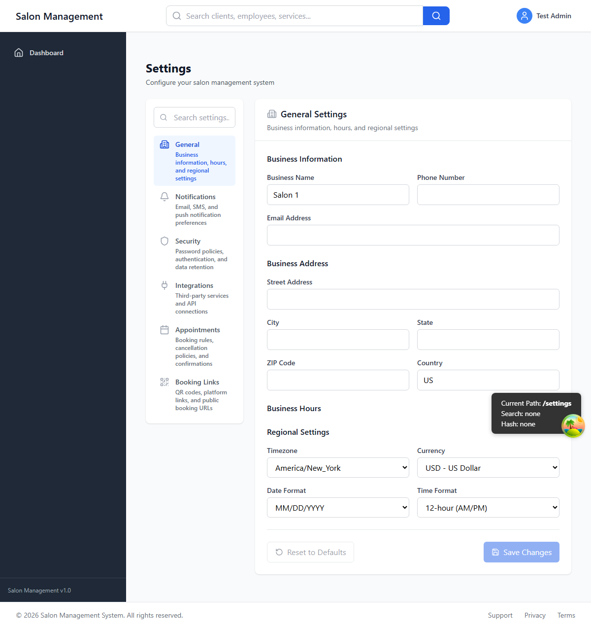 Booking widget embed