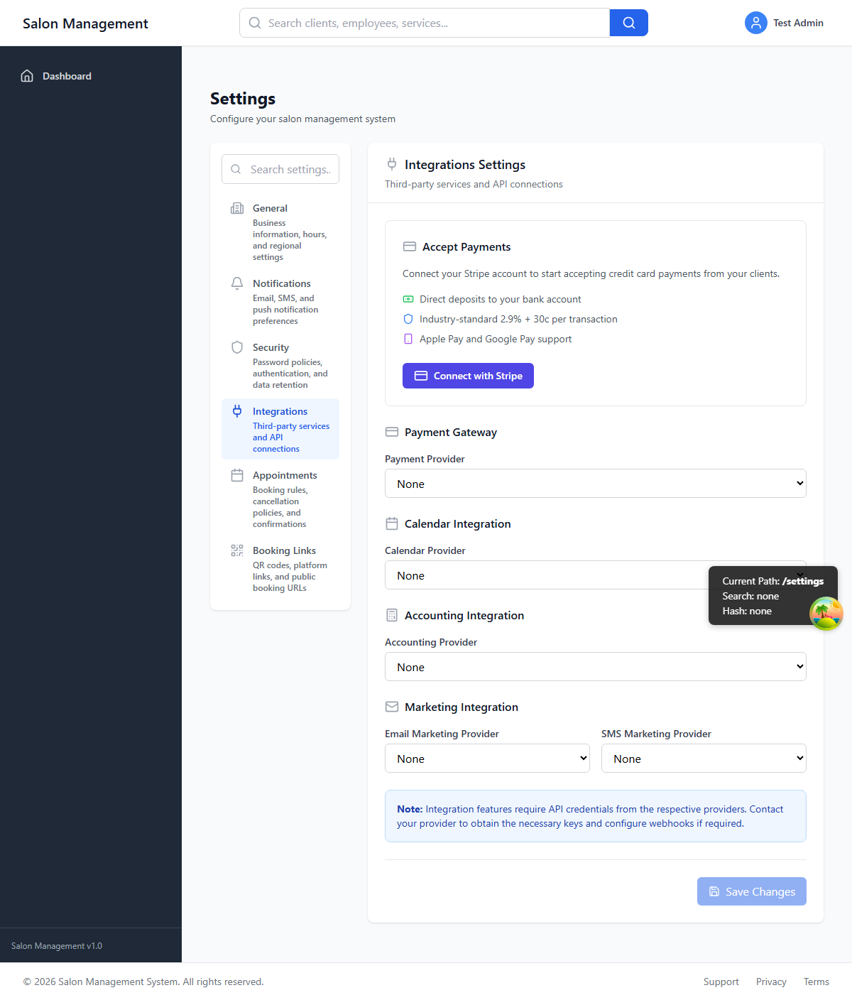 Stripe Connect setup