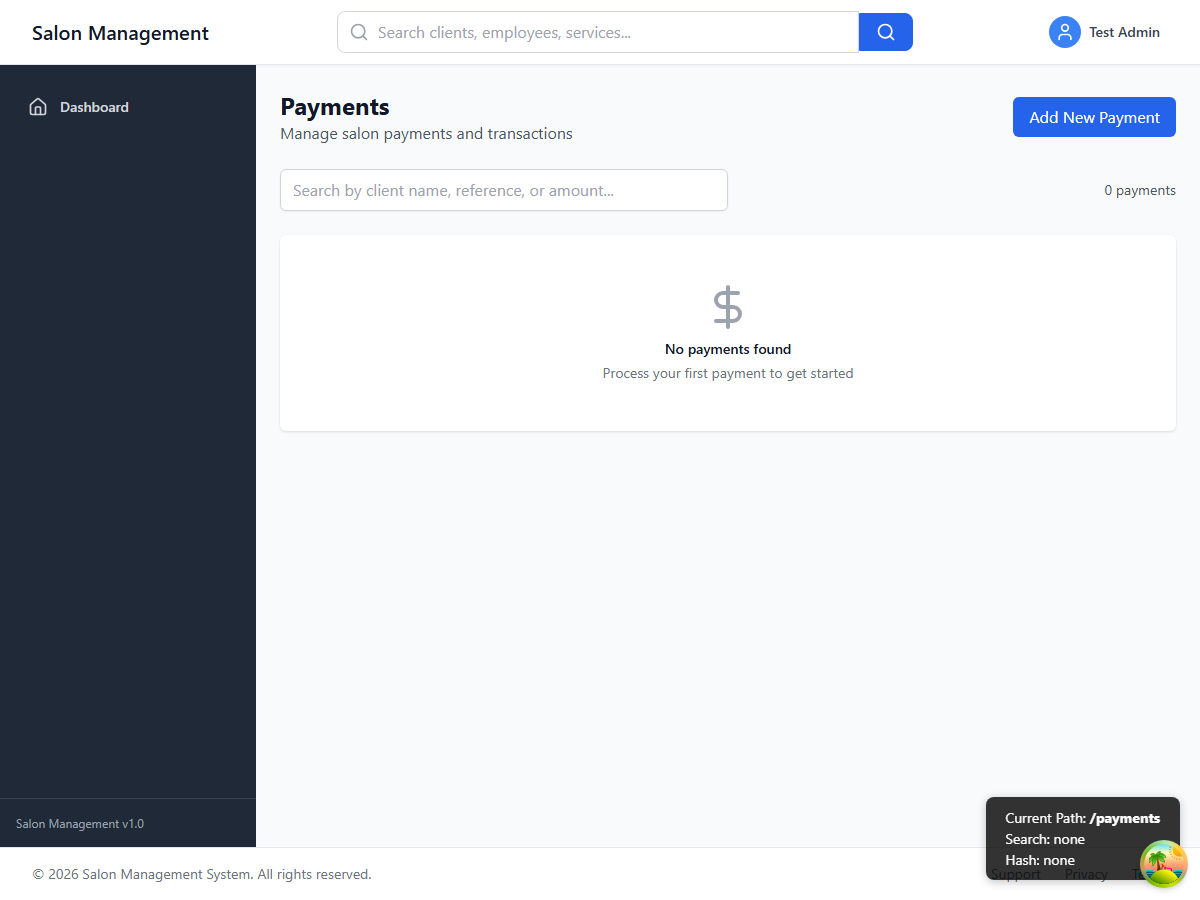 Payment status badges on the Payments page